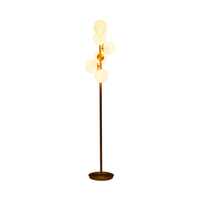 Glass 72" Frosted Globe Floor Lamp, Gold