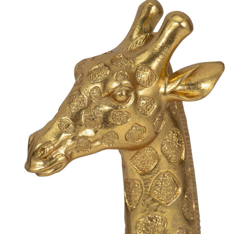 13" Giraffe Head Tabletop Decor, Gold