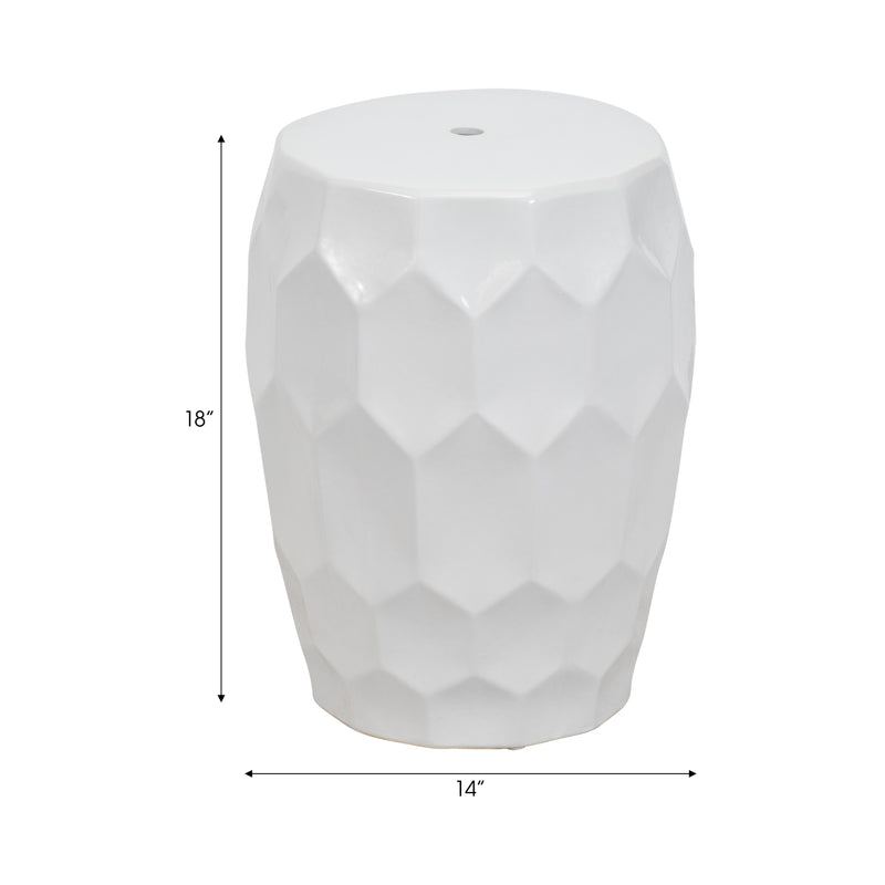 Cer,, 18" Beehive Stool, White