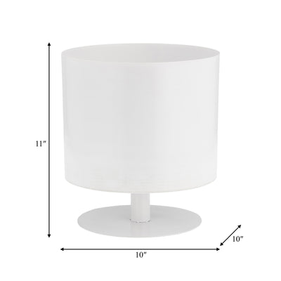 Ec Metal,10",flat Round Base Planter,white