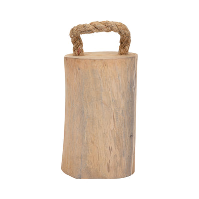 Wood, 10" Door Stopper W/ Handle, Natural