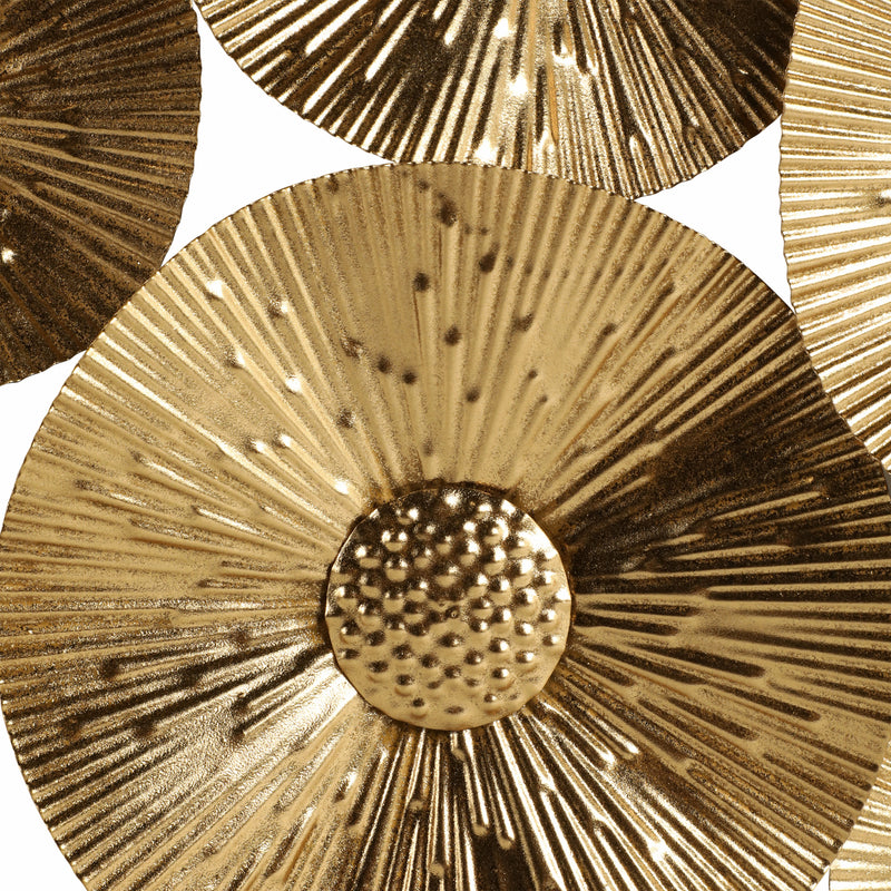 39" Gold Layered Discs Metal Wall D?cor, Gold