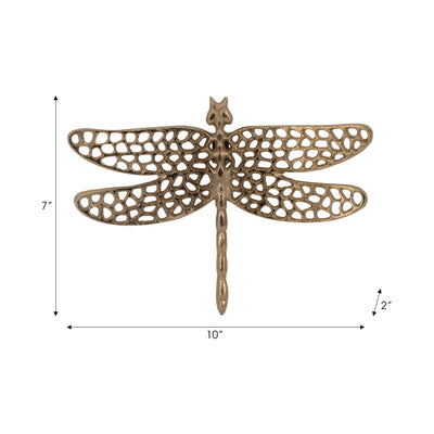 Metal, 10" Dragonfly W/ Cutouts , Gold