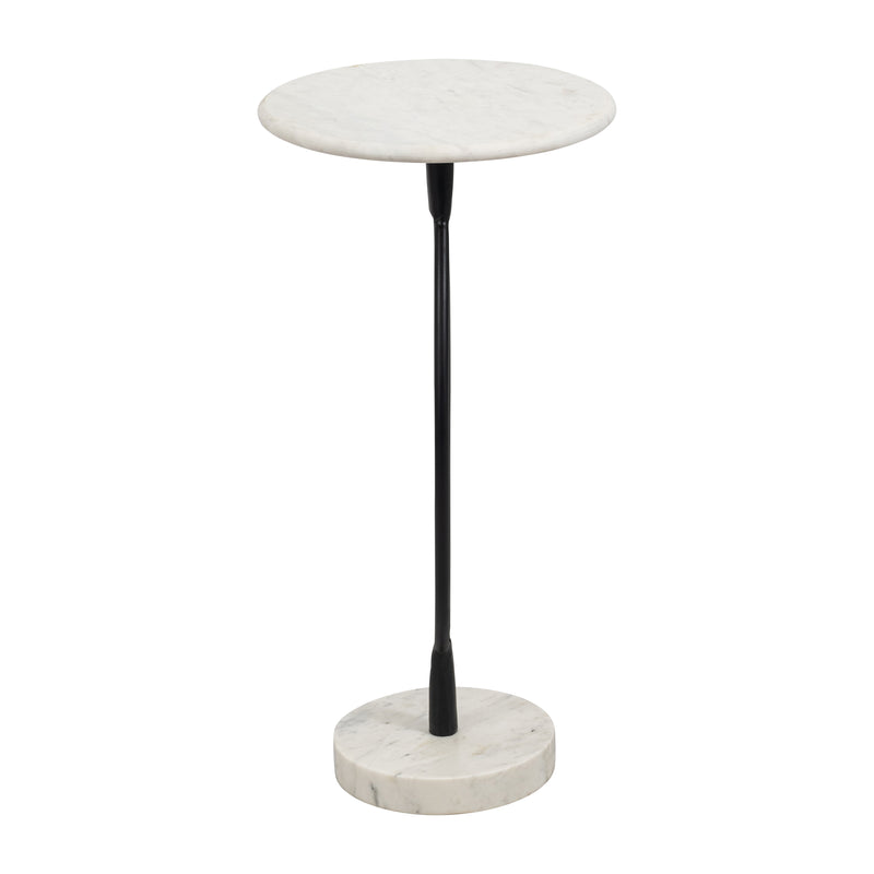 METAL, 24" LOOPHOLE TABLE MARBLE BASE, BLACK