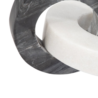 Marble, 8" Double Ring, White/black