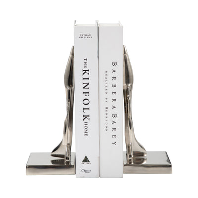 S/2 9" Orleans Silver Plane Bookends