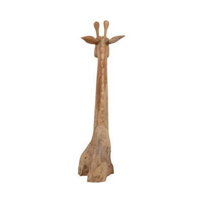 Wood, 45" Giraffe Bust, Natural