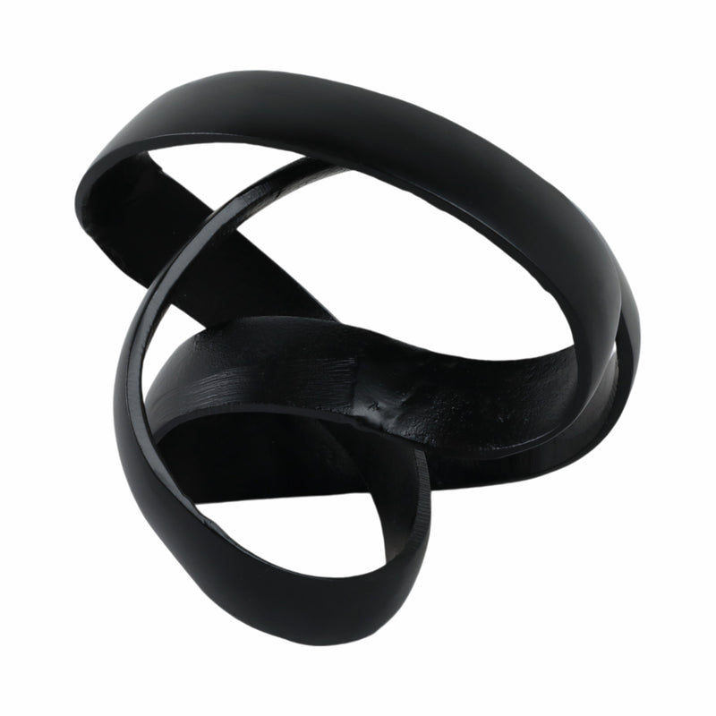 ALUMINUM KNOT SCULPTURE, 7", BLACK