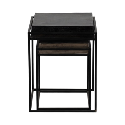 METAL, S/2 14X19"/18X23" NESTED SQUARE SIDE TABLES