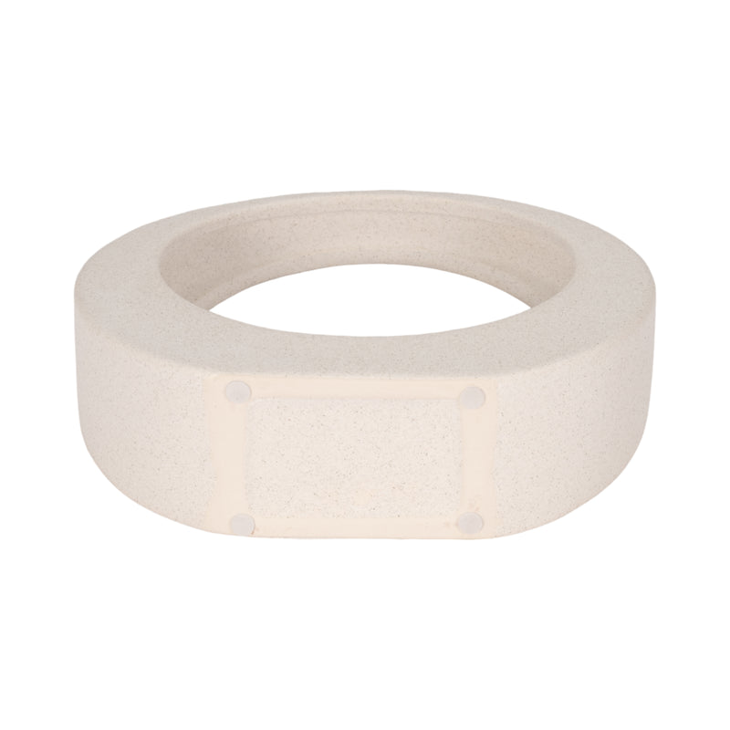 8" Sand Glaze Loop Object, White