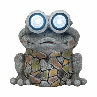 12" Frog With Solar Goggles, Multi