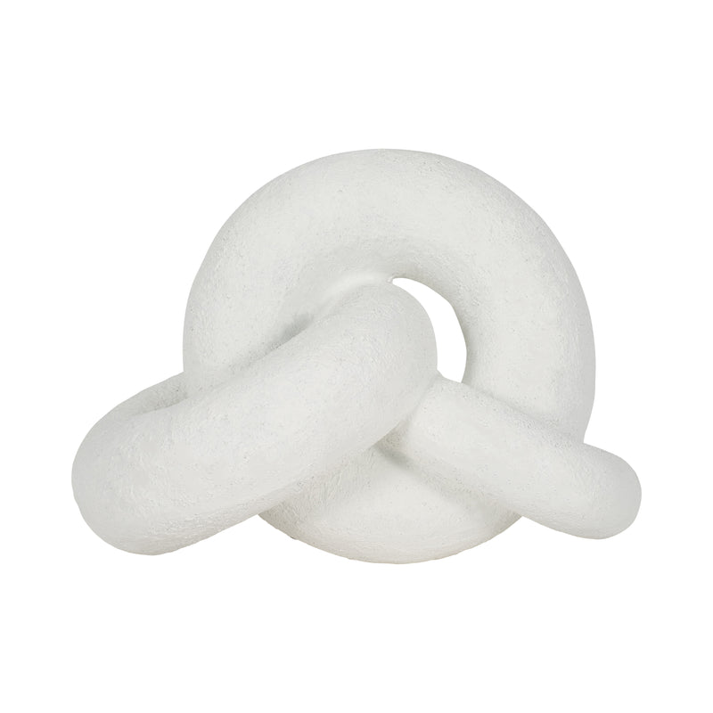 9" Resin Knot Decor Rough Finish, White