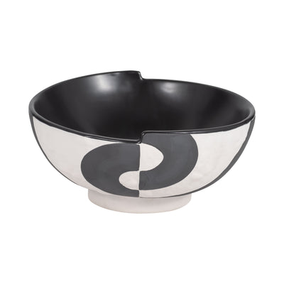 12 Contemporary Deep Bowl, Black/white