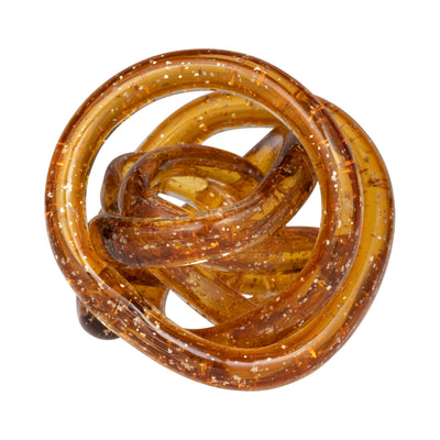 GLASS, 4" KNOT AMBER