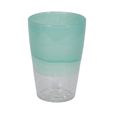 9" Fluted Glass Vase, Aqua Haze