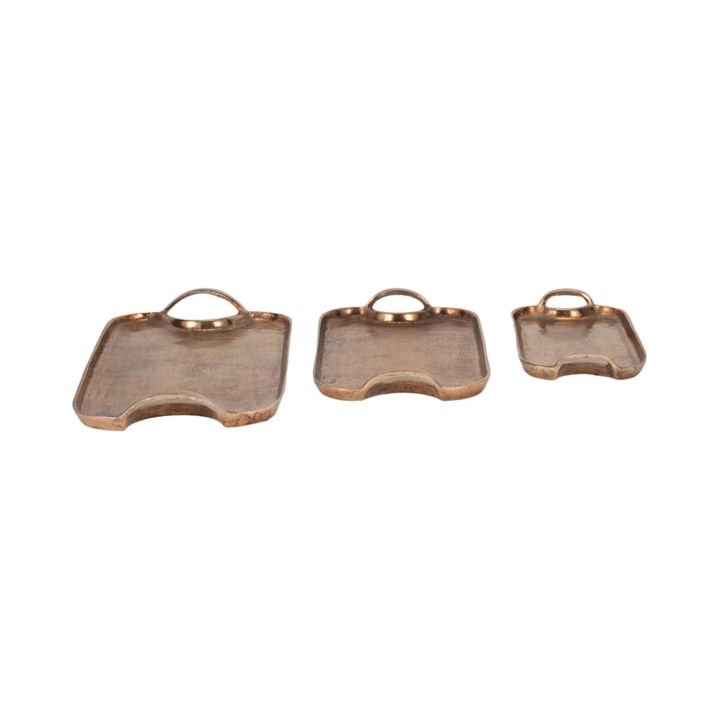 S/3 15/19/23" Darcy Trays, Bronze