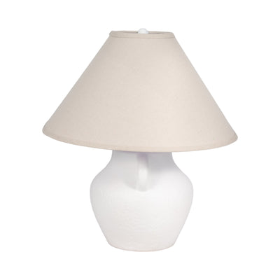 23" Textured Jug Table Lamp, White/grey