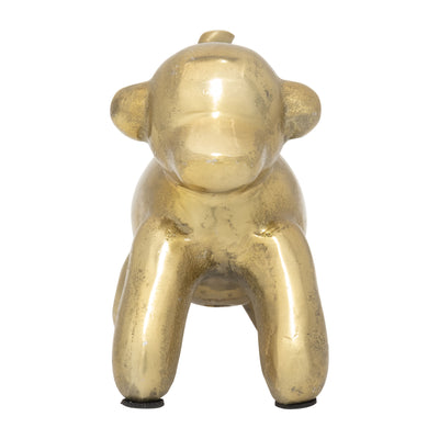 5"L METAL BALLOON MONKEY, GOLD