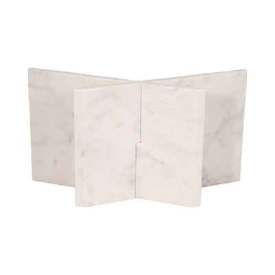 18" Marble Bookstand, White