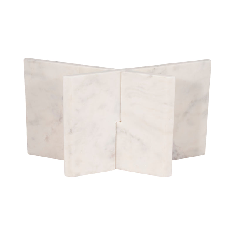 18" Marble Bookstand, White