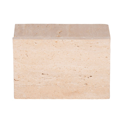 6" Travertine Box, Tan