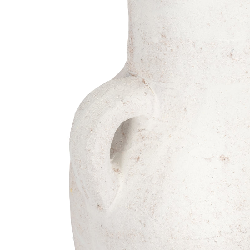 19" Terracotta Nomad Vase Rough Finish, White