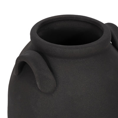 8" Rough Finish Jug With Handles, Black