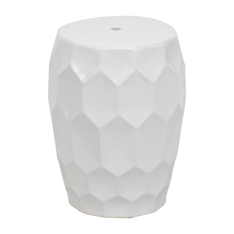 Cer,, 18" Beehive Stool, White