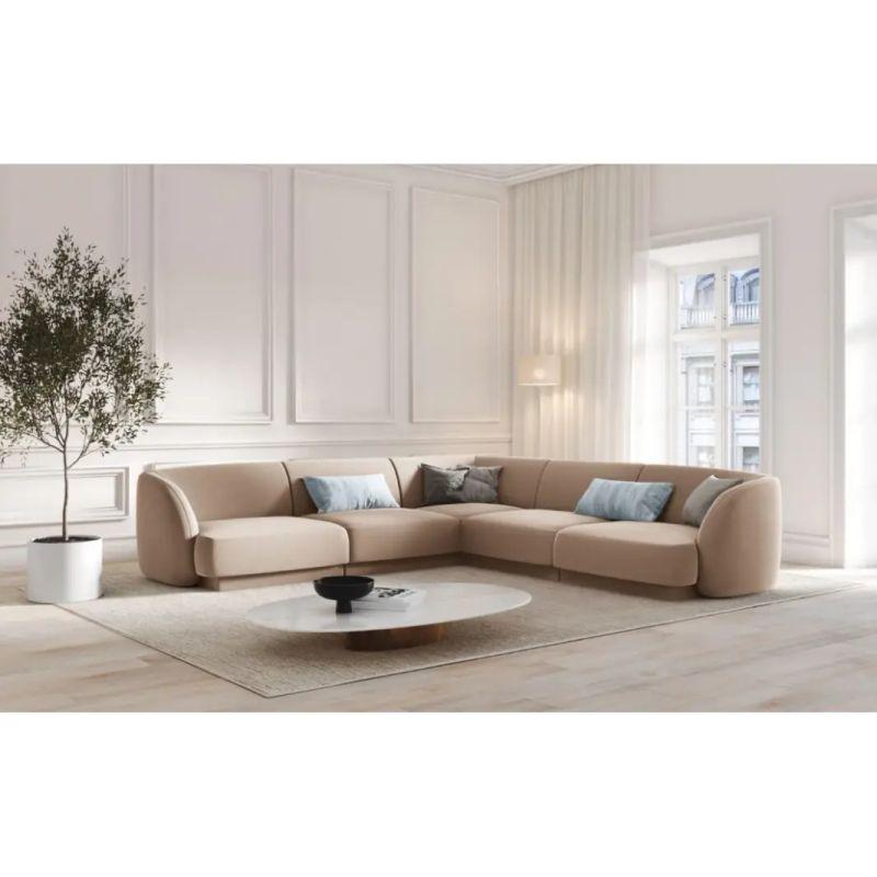 Modern Ergonomic Velvet L-Shape Sofa - 280x140x85x85 cm - By Alhome