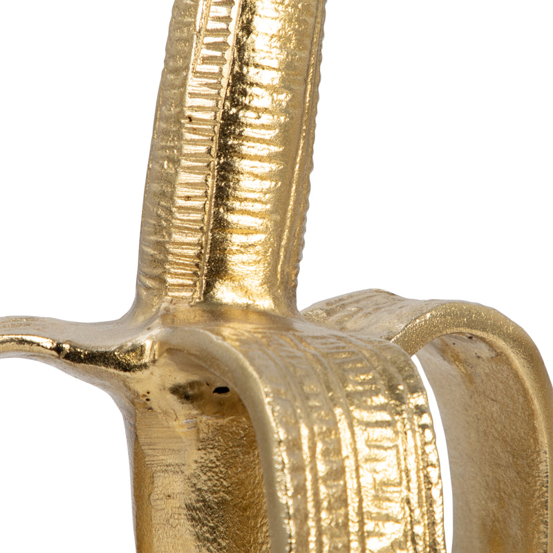 Metal, S/2 9" Banana Bookends, Gold