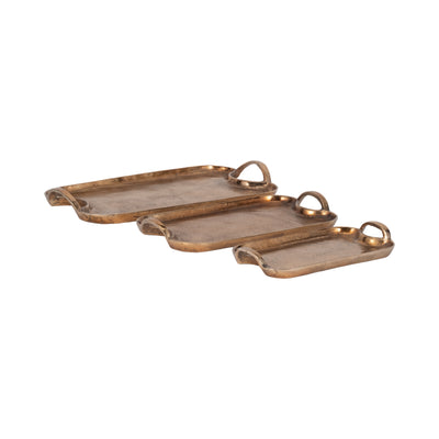 S/3 15/19/23" Darcy Trays, Bronze