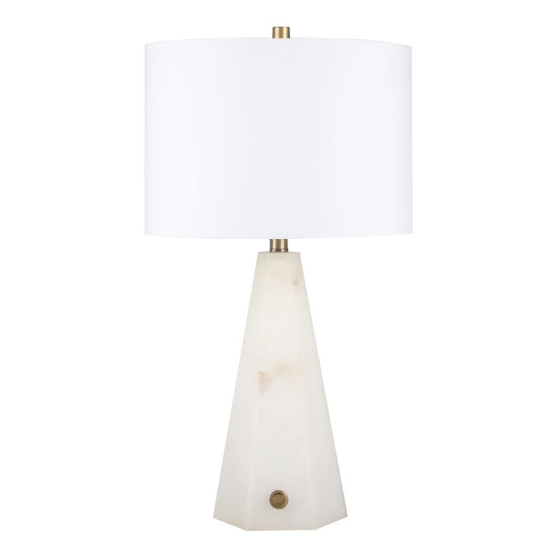 26" Laurel Alabaster Table Lamp, White