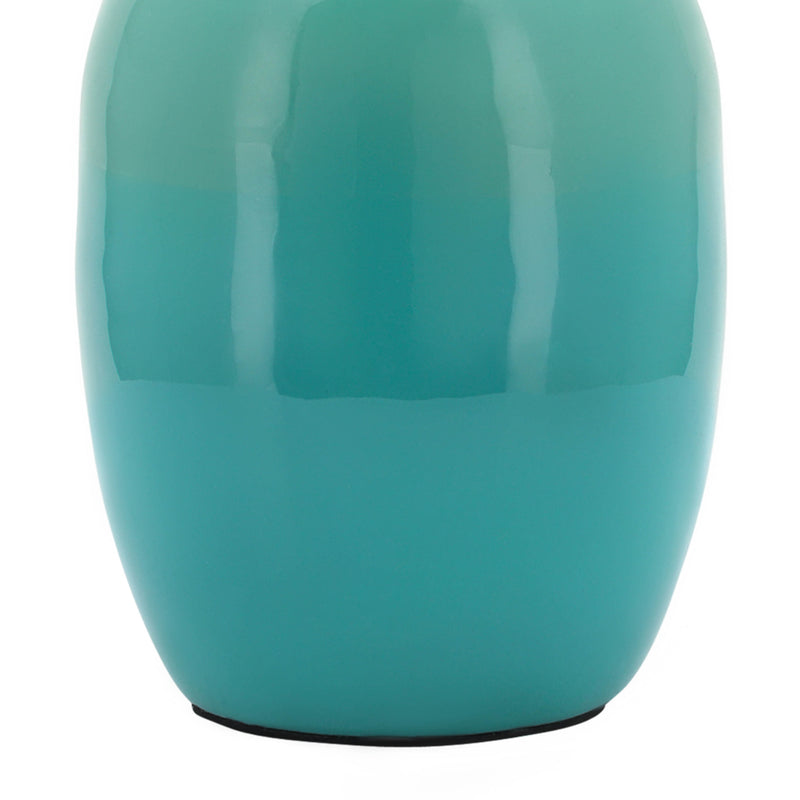 METAL 9" OLPE VASE, GREEN