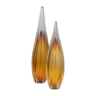 GLASS, 15" PAPERWEIGHT AMBER