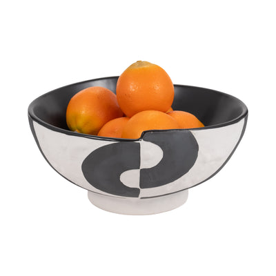 12 Contemporary Deep Bowl, Black/white