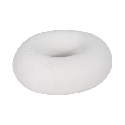 8" Textured Open Cut-out Slanted Circle Object, Wh