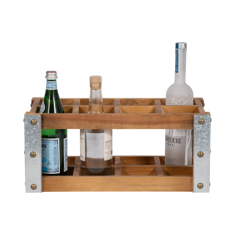 WOODEN 8-BOTTLE WINE RACK, BROWN