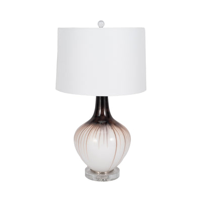 Glass 26" 2-tone Bottle Table Lamp, White