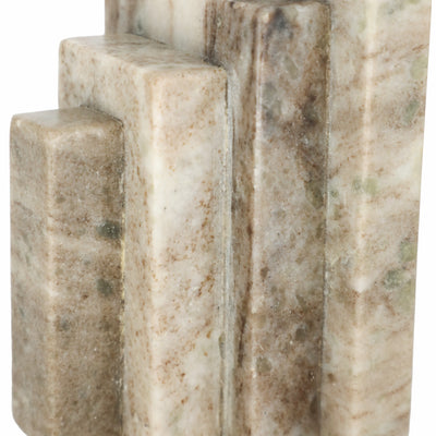 S/2 5" Onyx Marble Block Bookends, Tan