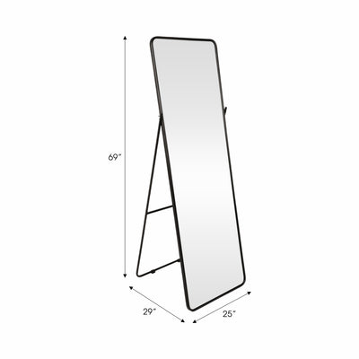 25x69 Rectangular Standing Mirror, Black