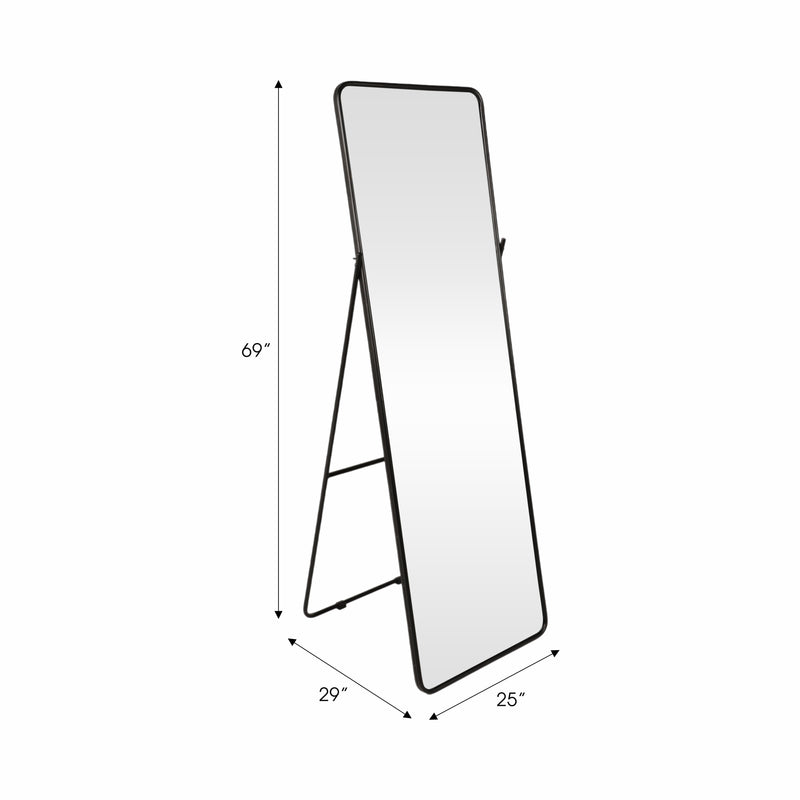 25x69 Rectangular Standing Mirror, Black