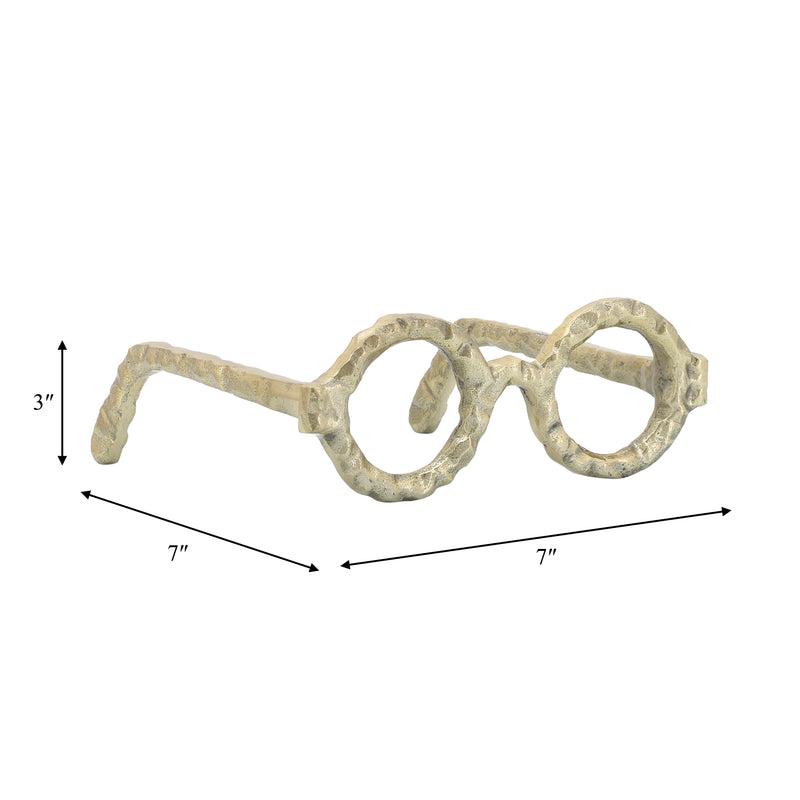 ALUMINUM GLASSES SCULPTURE, GOLD