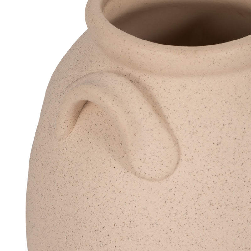 8" Textured Jug With Handles, Sand