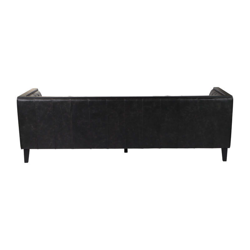 89" Eclipse Leather Sofa, Black