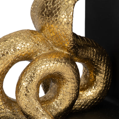 6" Snake Bookends, Gold/black