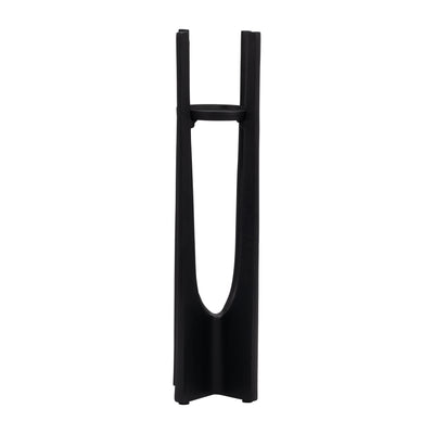 METAL, 16" PILLAR CANDLE HOLDER, BLACK