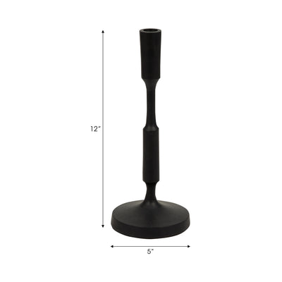 METAL, 13"H TAPER CANDLE HOLDER, BLACK