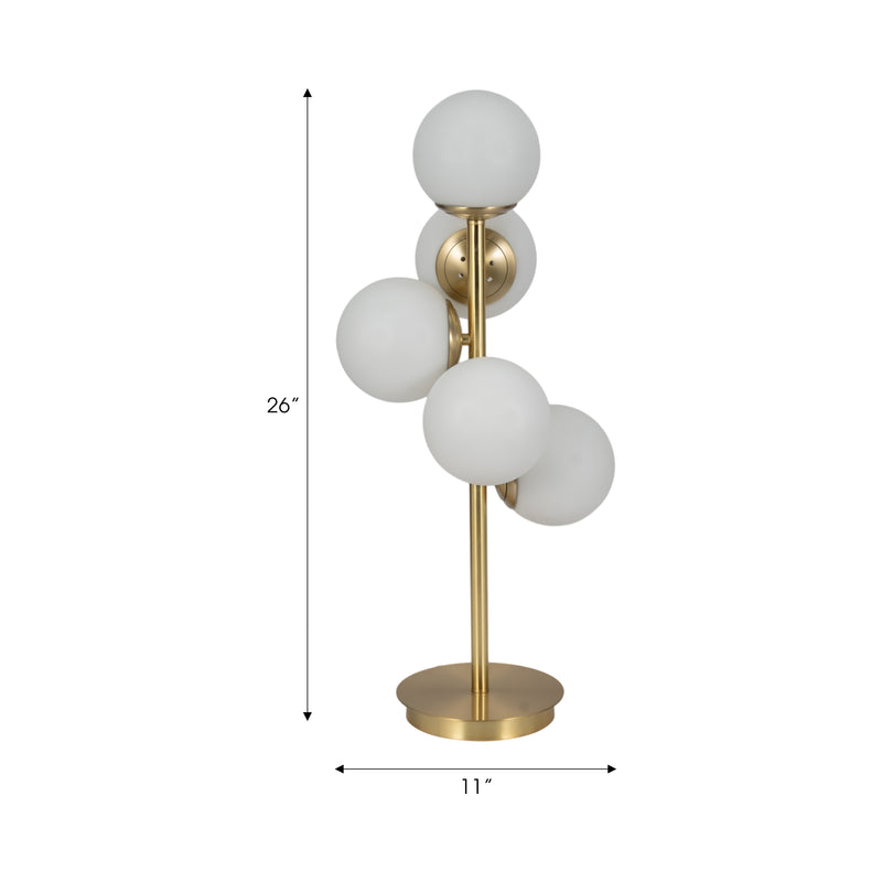 Glass 26" Frosted Globe Table Lamp, Gold