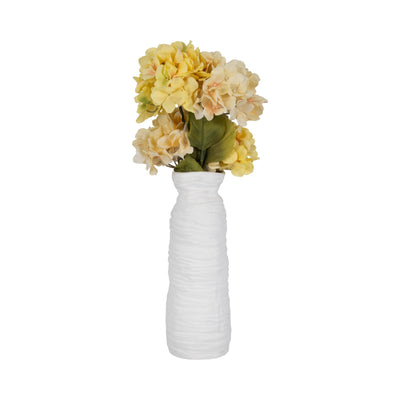 19" Horizontal Ribbed Matte Vase, Ivory