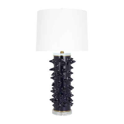 Ceramic 31" Spikey Table Lamp, Navy